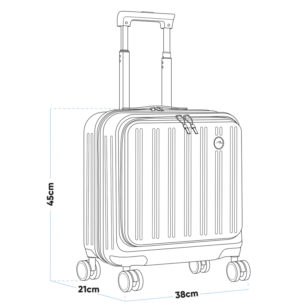 Dellonda Cabin Size Luggage with Dual TSA Lock 18", Black (DL156)
