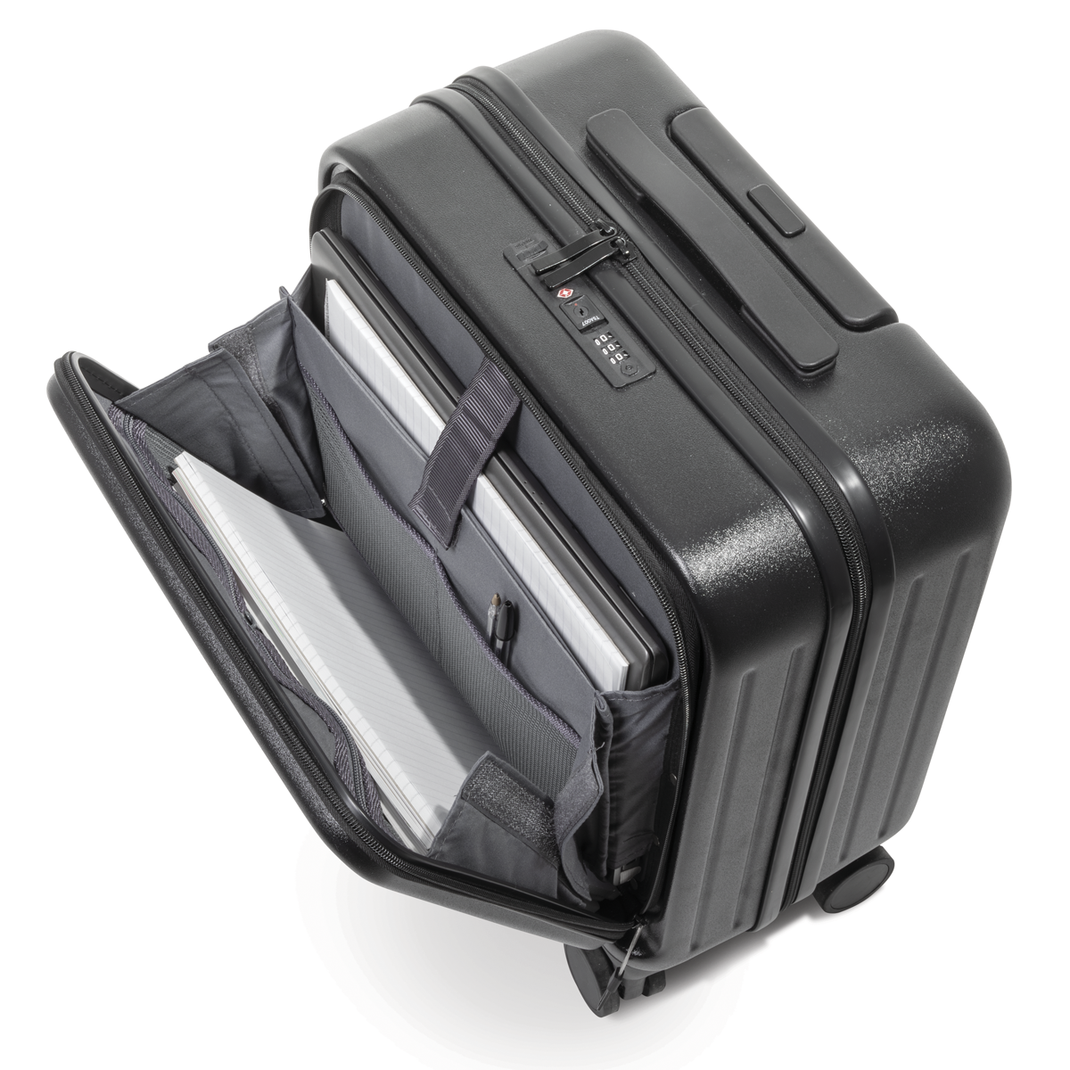Dellonda Cabin Size Luggage with Dual TSA Lock 18", Black (DL156)