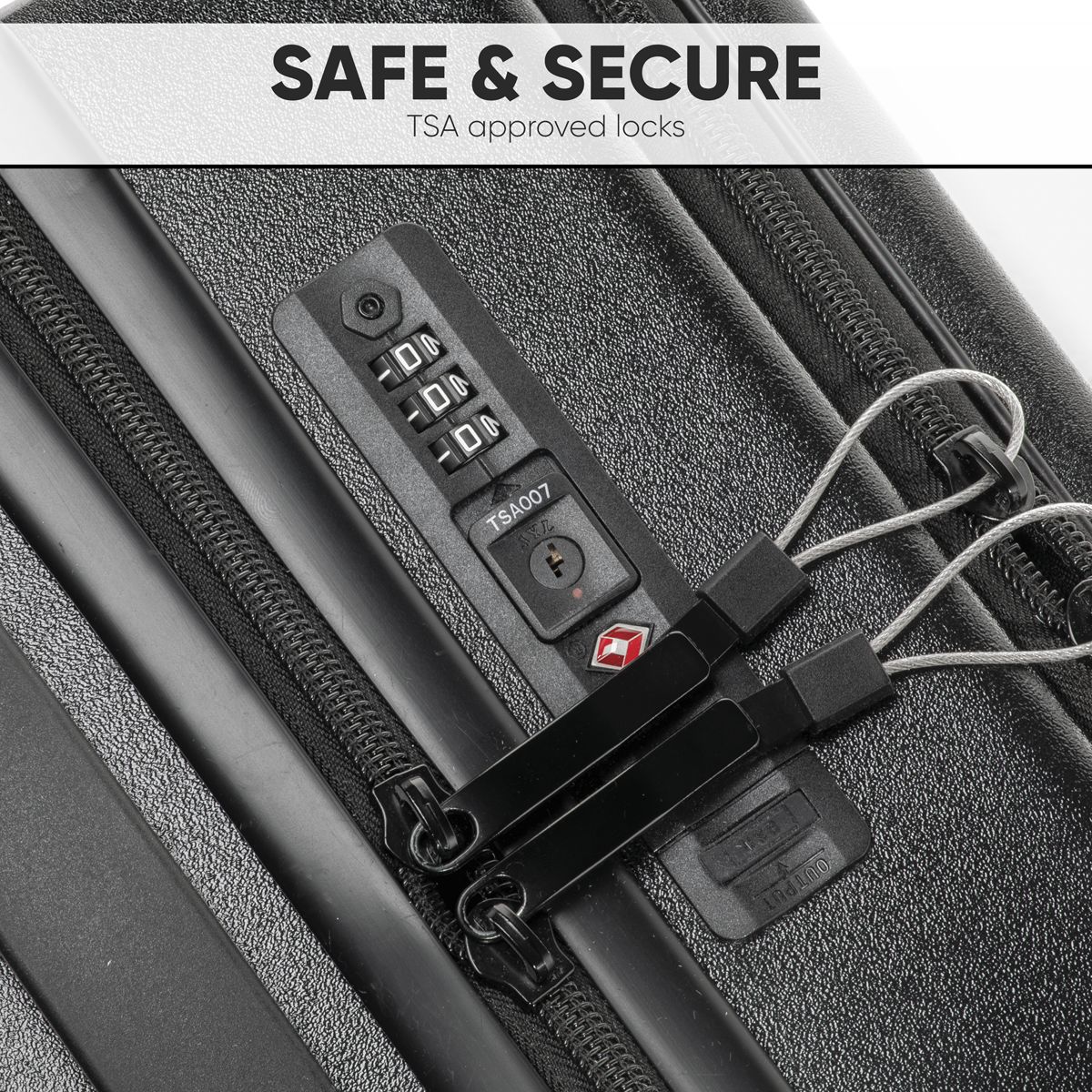 Dellonda Cabin Size Luggage with Dual TSA Lock 18", Black (DL156)