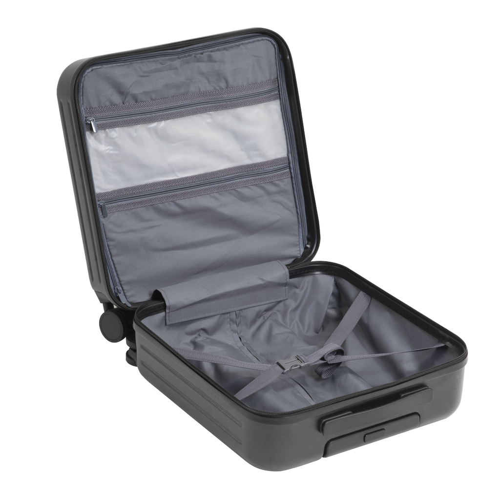 Dellonda Cabin Size Luggage with Dual TSA Lock 18", Black (DL156)