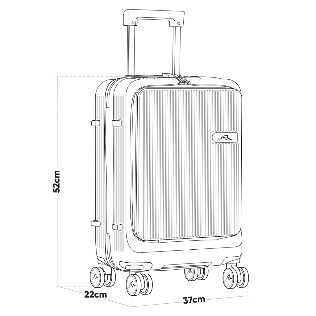 Dellonda Cabin Size Luggage with Dual TSA Lock 20", Black (DL157) (Factory Refurbished A)
