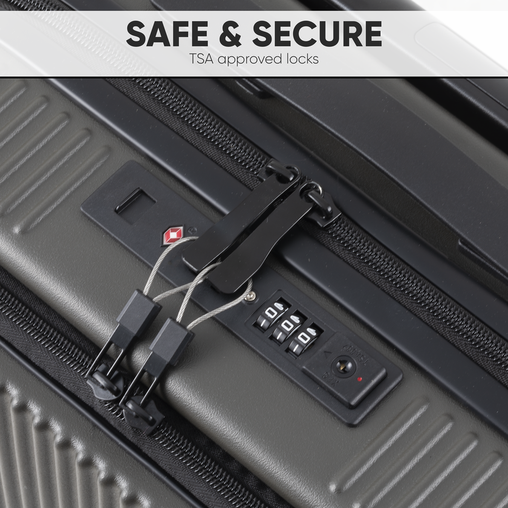 Dellonda Cabin Size Luggage with Dual TSA Lock 20", Black (DL157) (Factory Refurbished A)