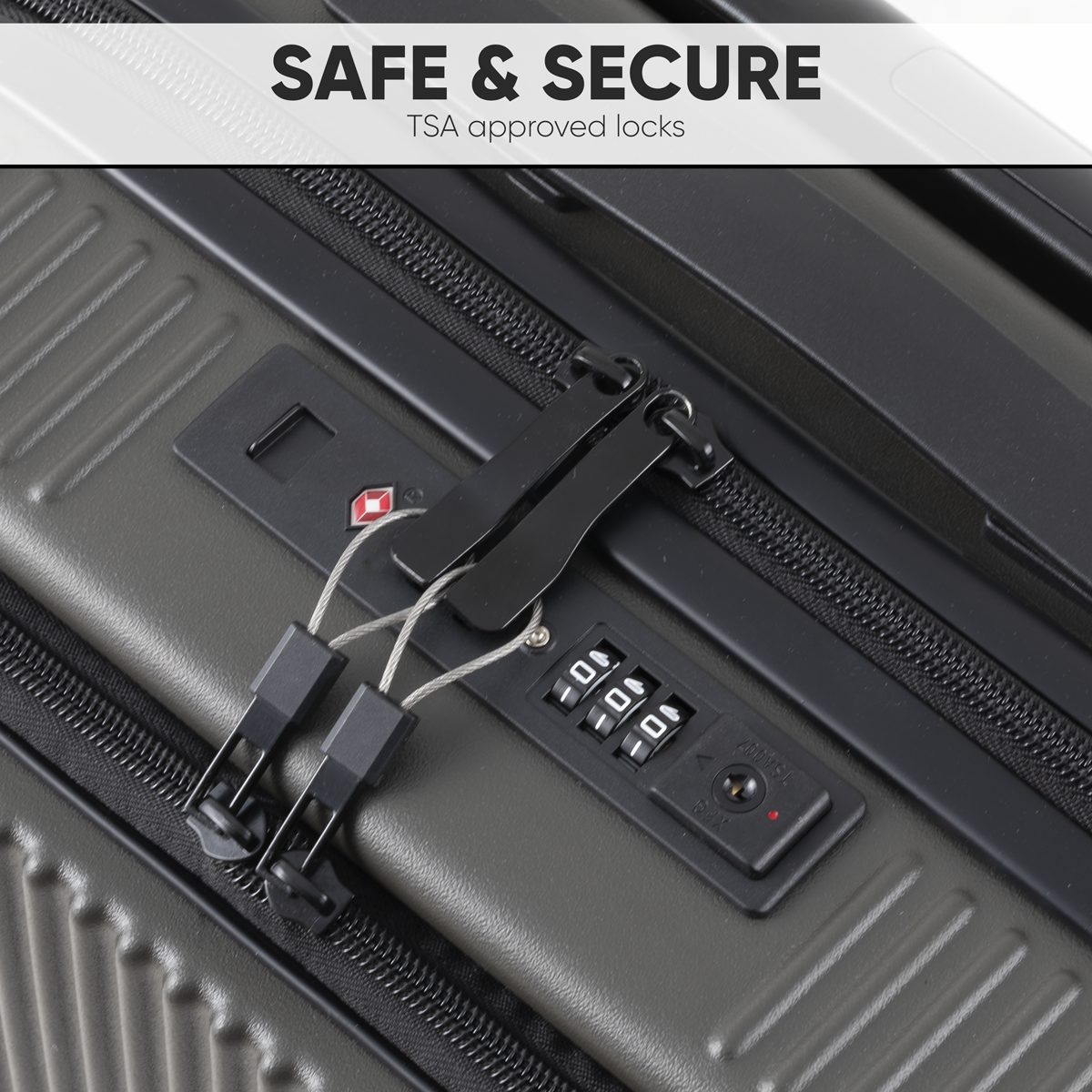 Dellonda Cabin Size Luggage with Dual TSA Lock 20", Black (DL157) (Factory Refurbished A)