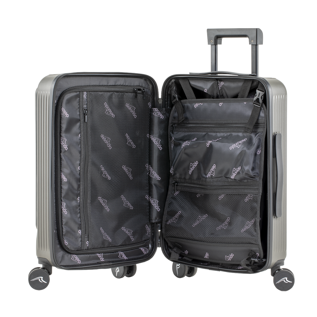 Dellonda Cabin Size Luggage with Dual TSA Lock 20", Black (DL157) (Factory Refurbished A)