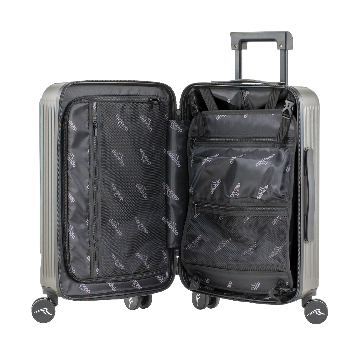Dellonda Cabin Size Luggage with Dual TSA Lock 20", Black (DL157) (Factory Refurbished A)