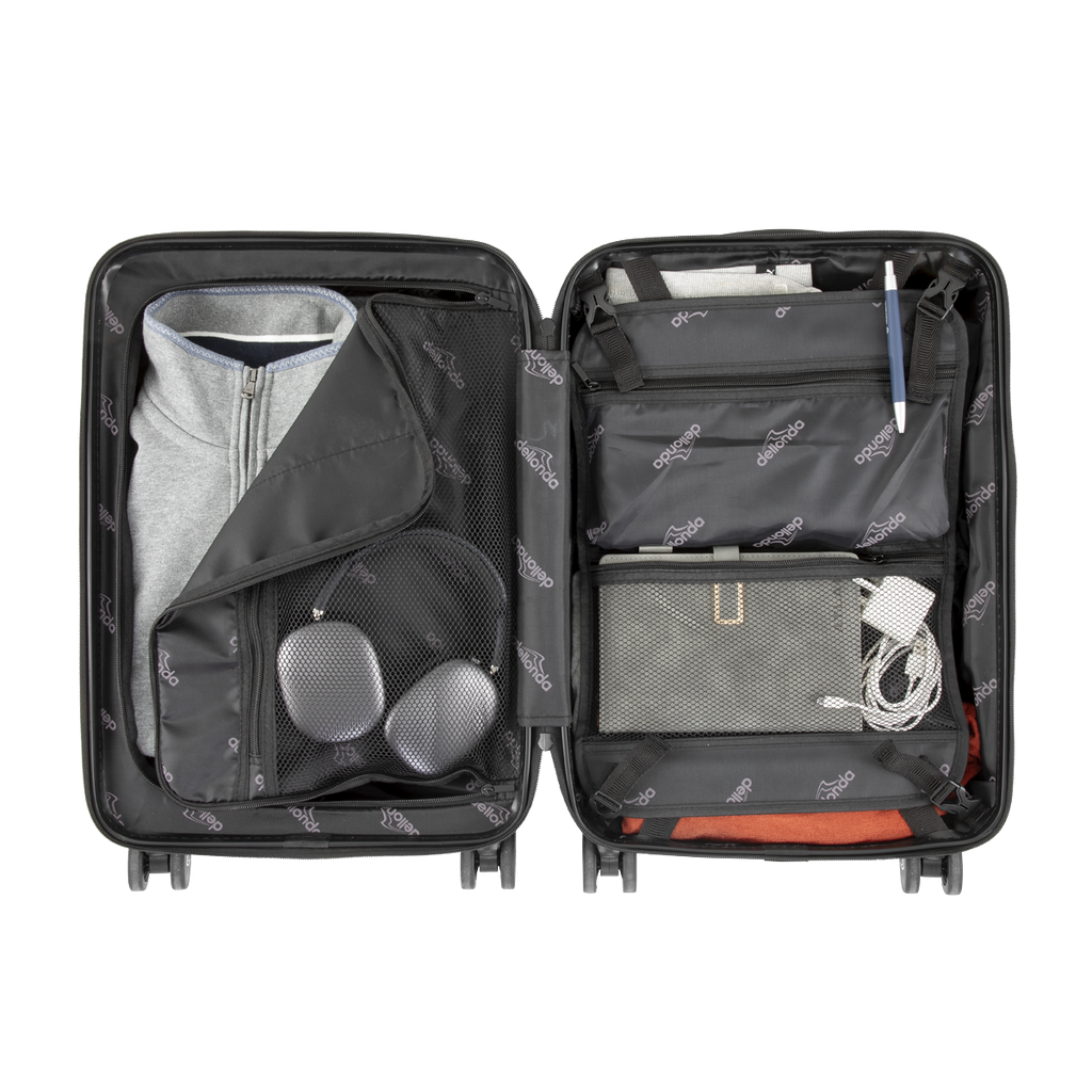 Dellonda Cabin Size Luggage with Dual TSA Lock 20", Black (DL157) (Factory Refurbished A)