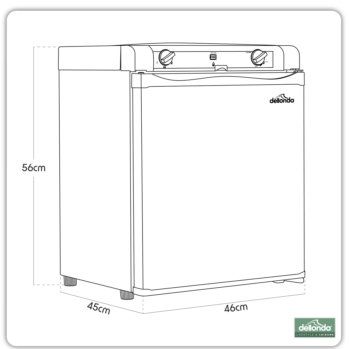 Dellonda 3-Way Fridge 40L