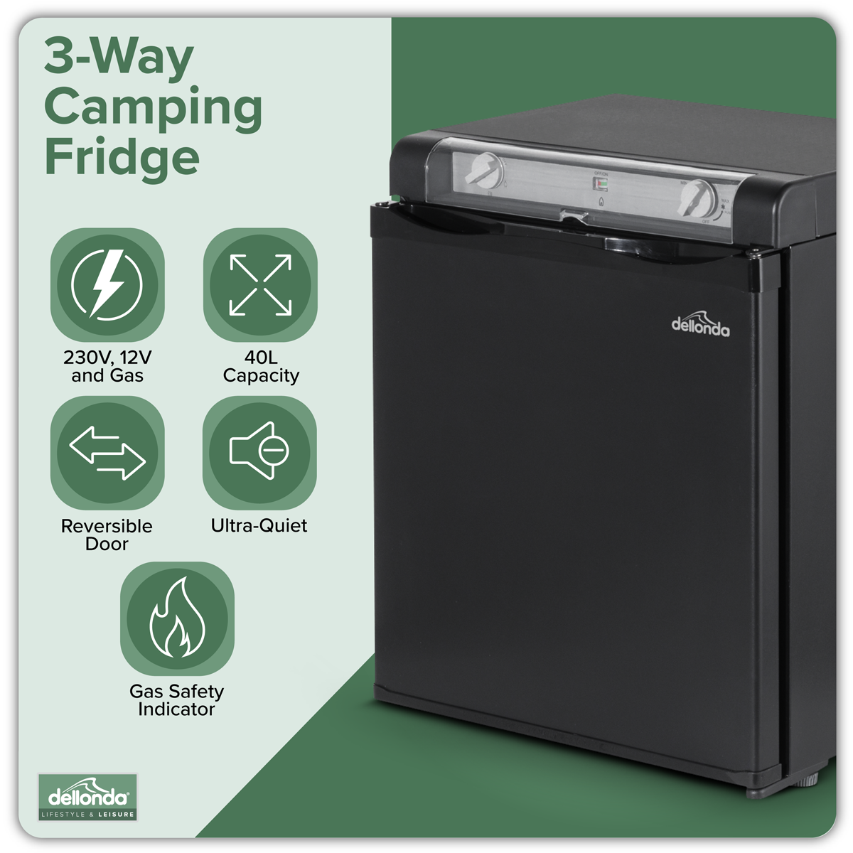 Dellonda 3-Way Fridge 40L