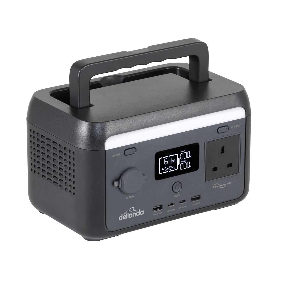 Dellonda Portable Power Station with Foldable Solar Panel, 300W (DL178)