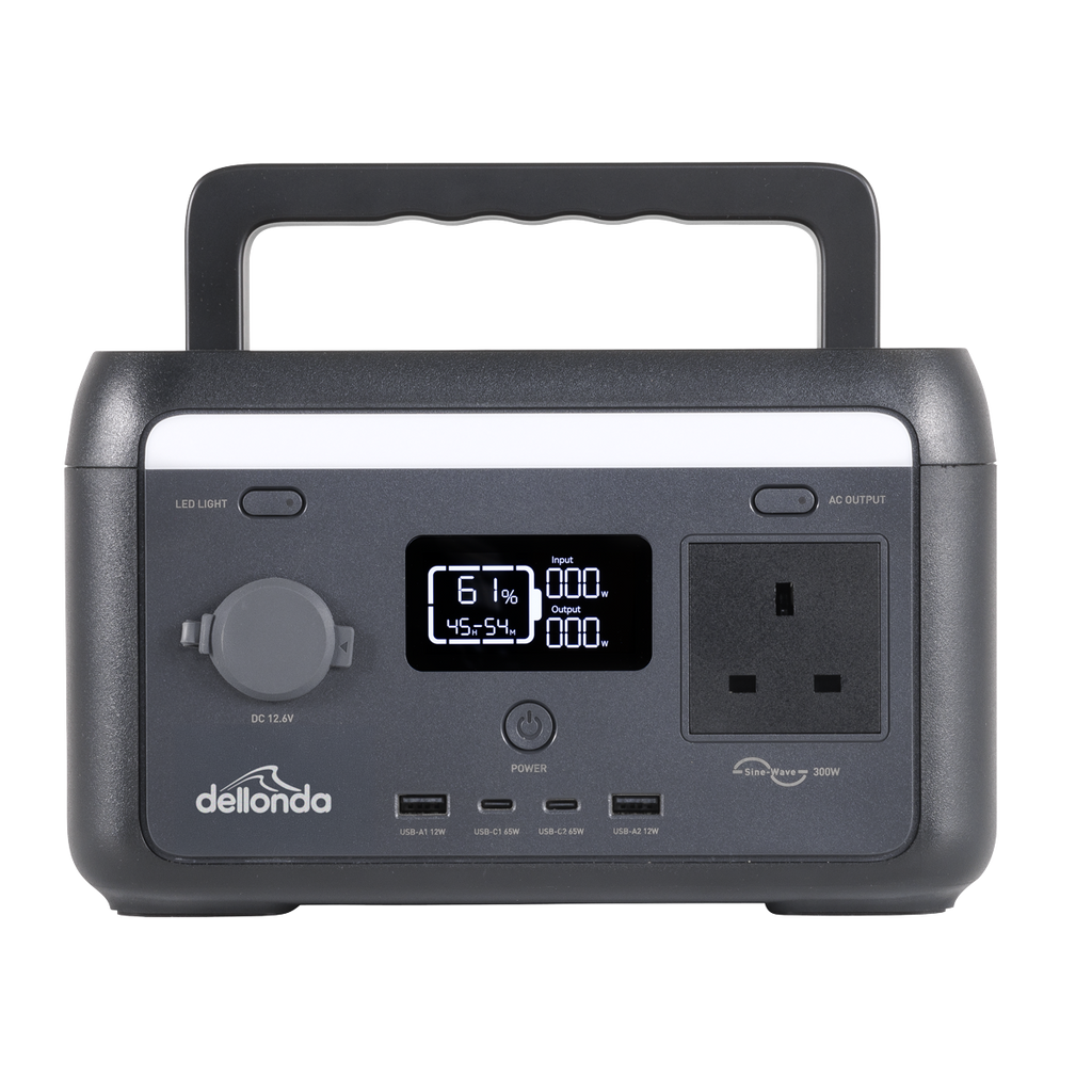 Dellonda Portable Power Station with Foldable Solar Panel, 300W (DL178)