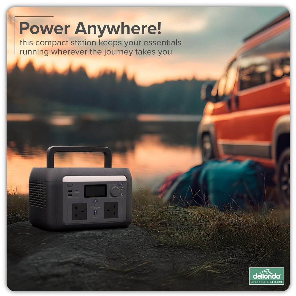 Dellonda Portable Power Station with Foldable Solar Panel, 600W (DL179)