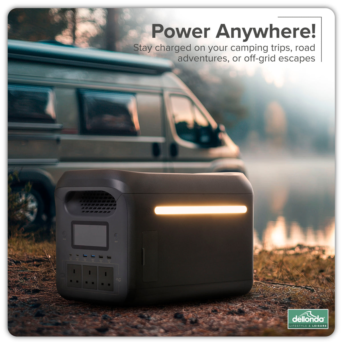 Dellonda Portable Power Station with Foldable Solar Panel, 1800W (DL180)