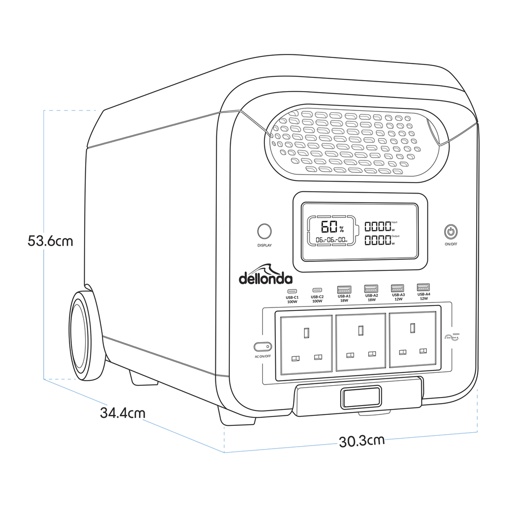 Dellonda Portable Power Station 3000W