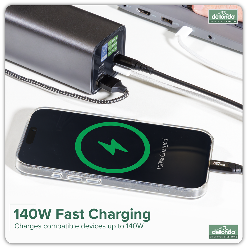 Dellonda Portable Power Bank 140W 27000mAh (DL168)