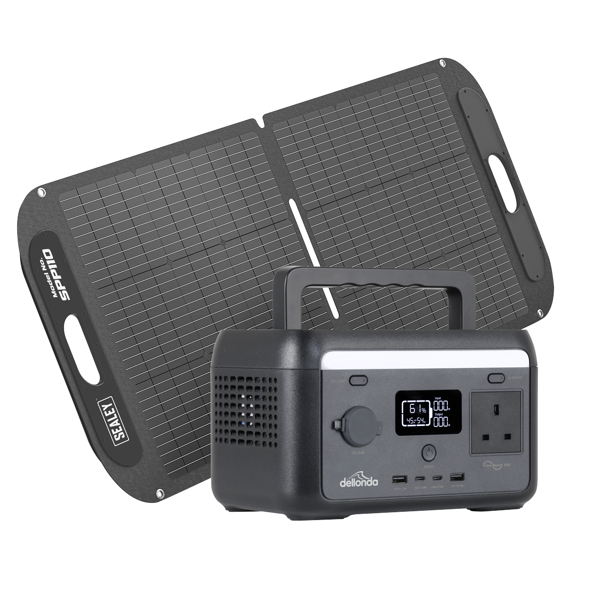 Dellonda Portable Power Station with Foldable Solar Panel, 300W (DL178)