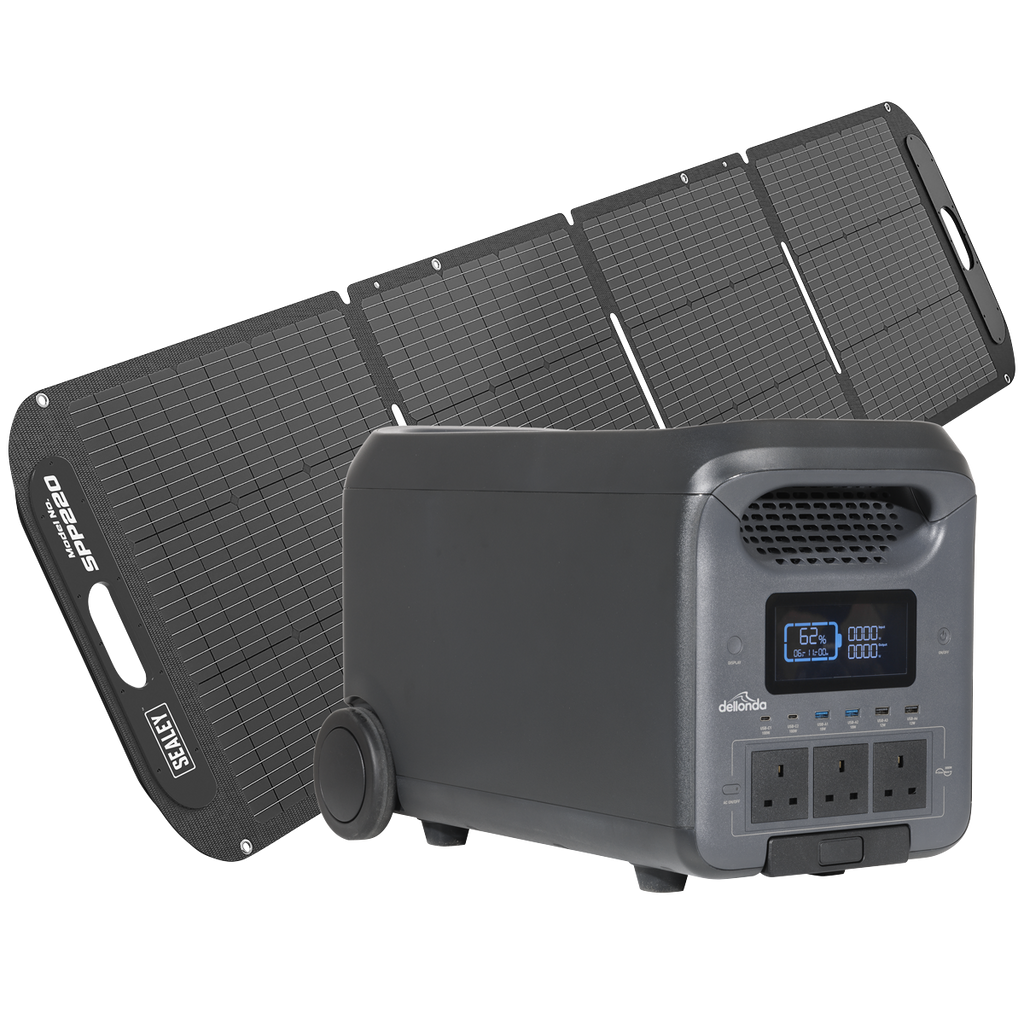 Dellonda Portable Power Station with Foldable Solar Panel, 3000W (DL181)
