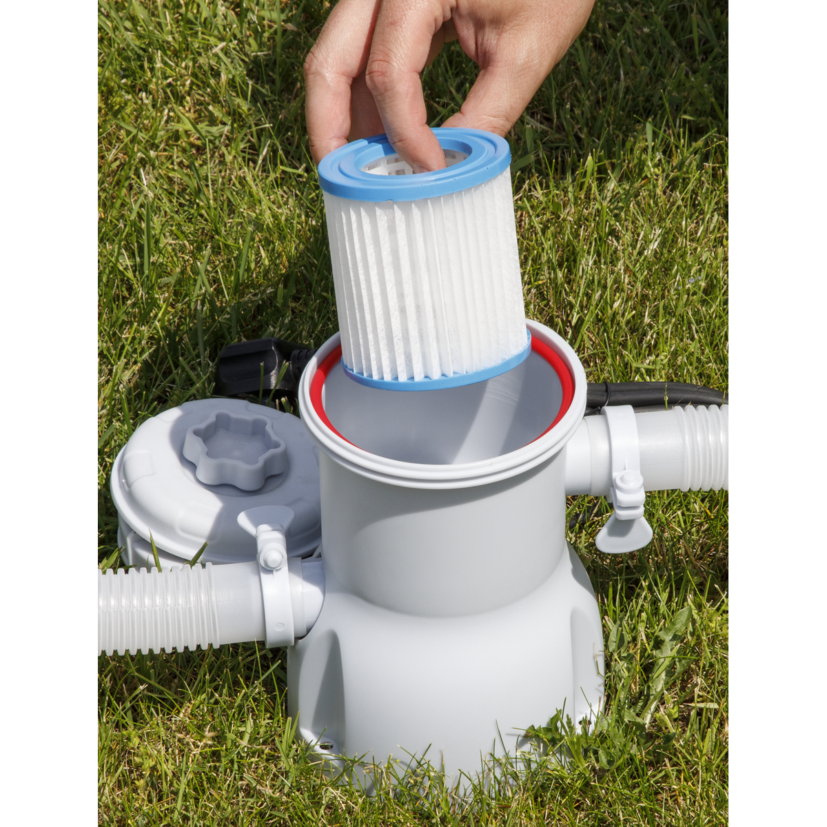Dellonda Steel Frame Swimming Pool with Filter Pump 10ft, Blue (DL19)