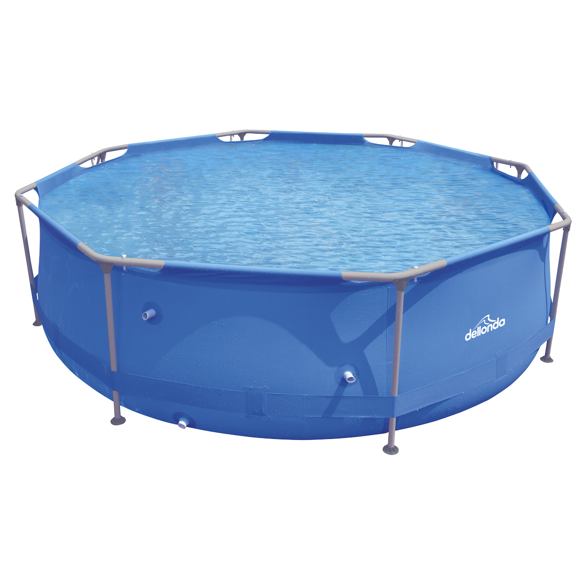 Dellonda Steel Frame Round Swimming Pool & Filter Pump 10ft - Blue
