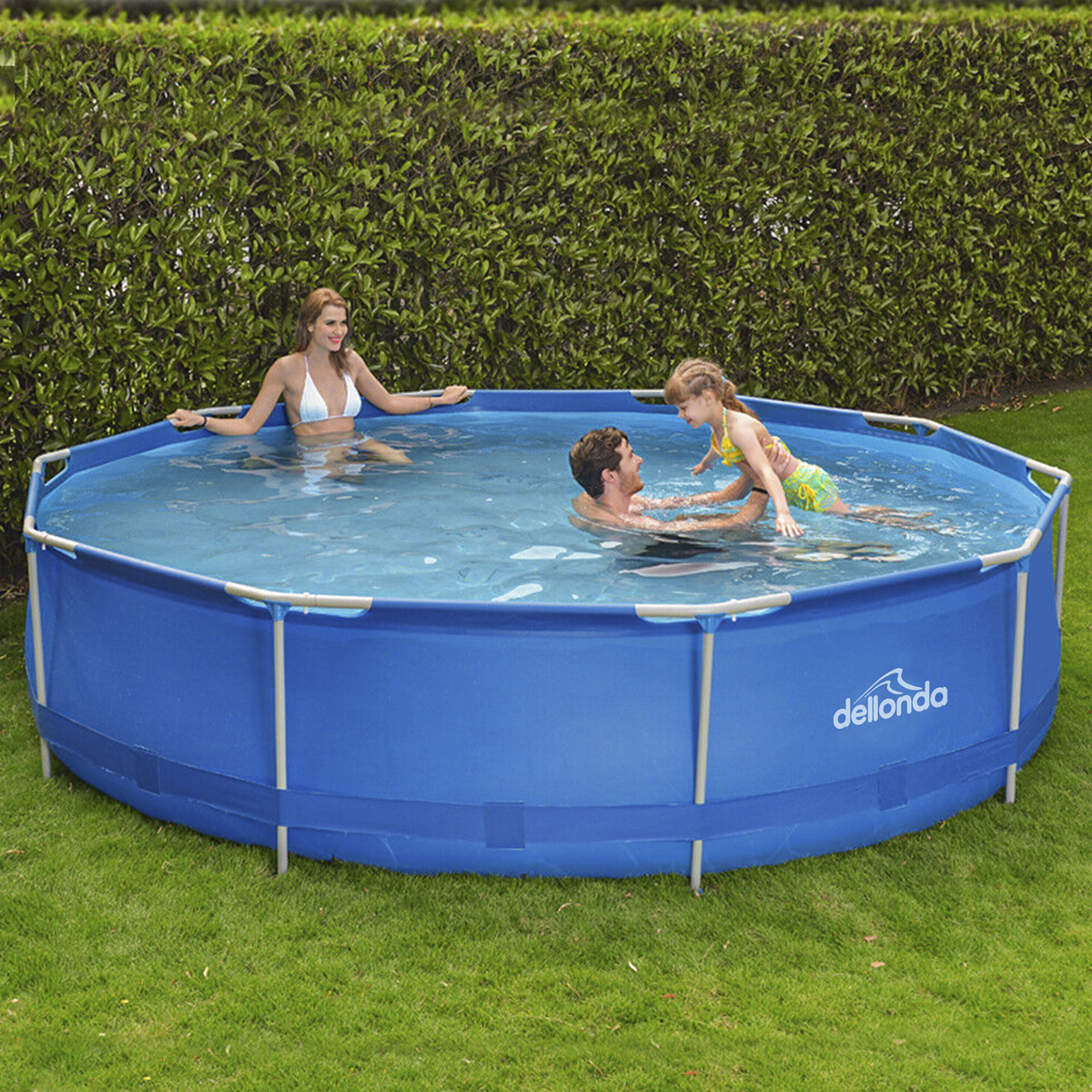 Dellonda Steel Frame Swimming Pool with Filter Pump 12ft, Blue (DL20)