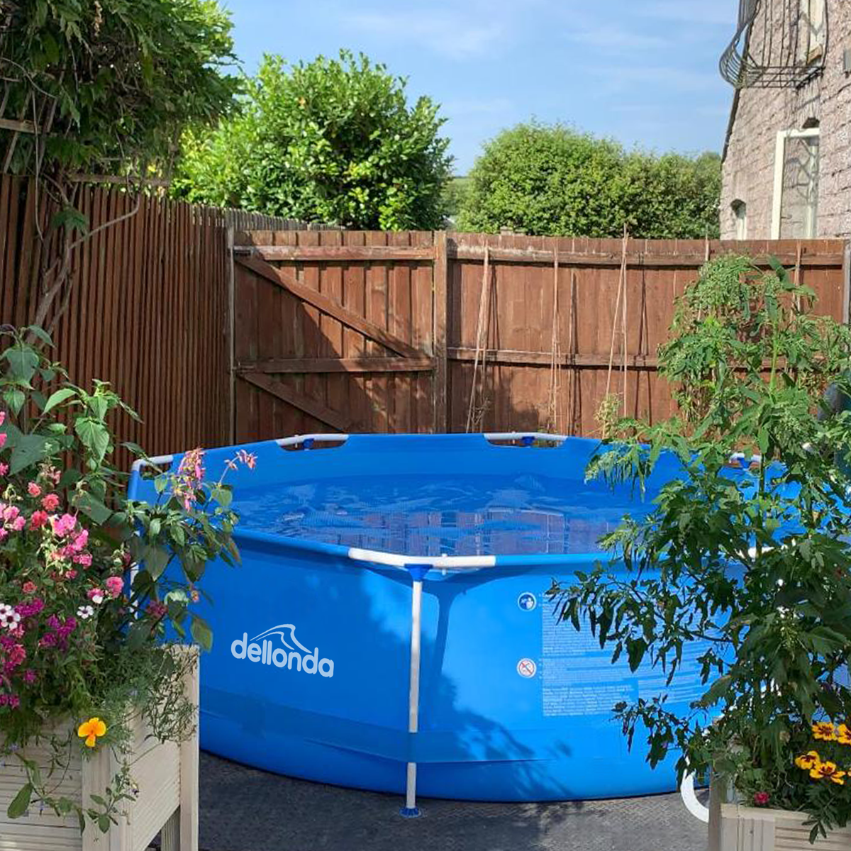 Dellonda Steel Frame Swimming Pool with Filter Pump 12ft, Blue (DL20)