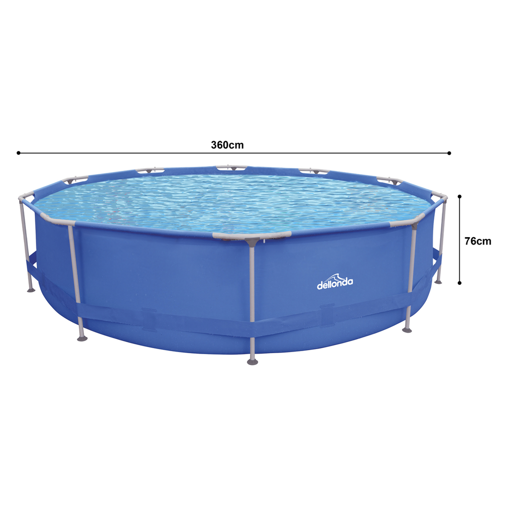 Dellonda Steel Frame Swimming Pool with Filter Pump 12ft, Blue (DL20)