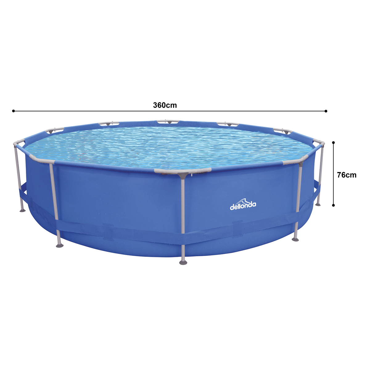 Dellonda Steel Frame Swimming Pool with Filter Pump 12ft, Blue (DL20)