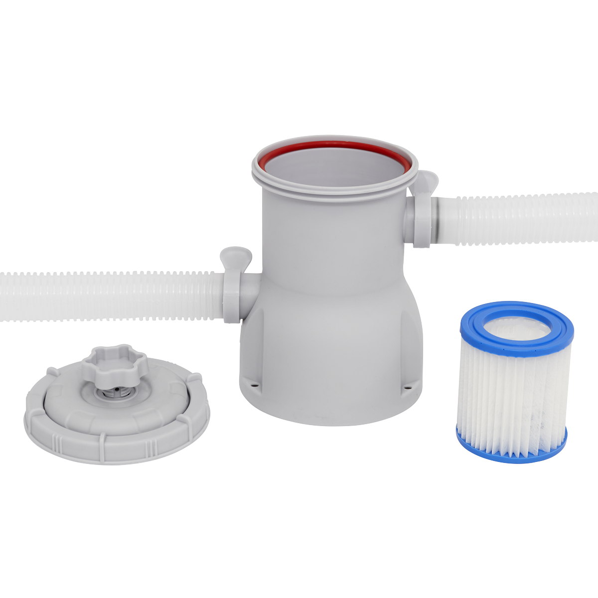 Dellonda Steel Frame Round Swimming Pool with Filter Pump 12ft - Blue