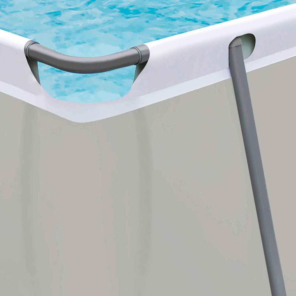 Dellonda Deluxe Steel Frame Swimming Pool Starter Kit 13ft, Grey (DL139)