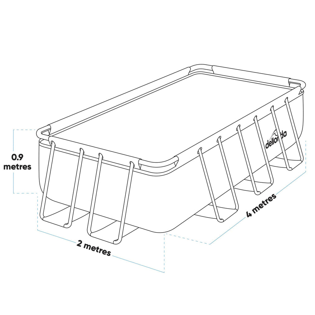 Dellonda Deluxe Steel Frame Swimming Pool with Filter Pump 13ft, Grey (DL21)