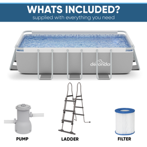 Dellonda DL21 Deluxe 13ft Steel Frame Swimming Pool with Filter Pump