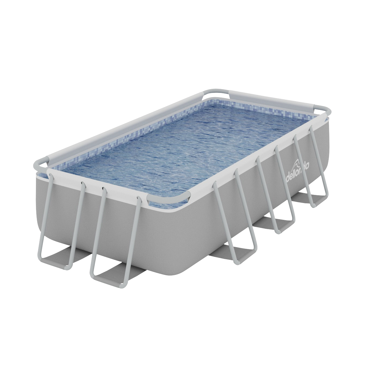 Dellonda Deluxe Steel Frame Swimming Pool with Filter Pump 13ft, Grey (DL21)
