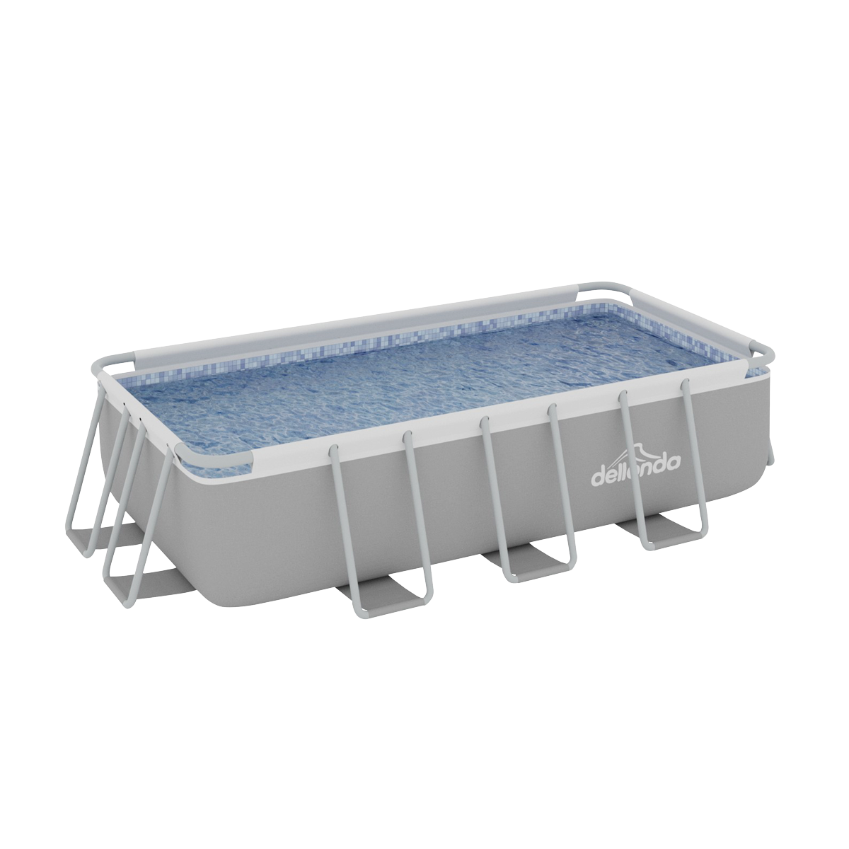 Dellonda Deluxe 13ft Steel Frame Swimming Pool with Step Ladder & Filter Pump
