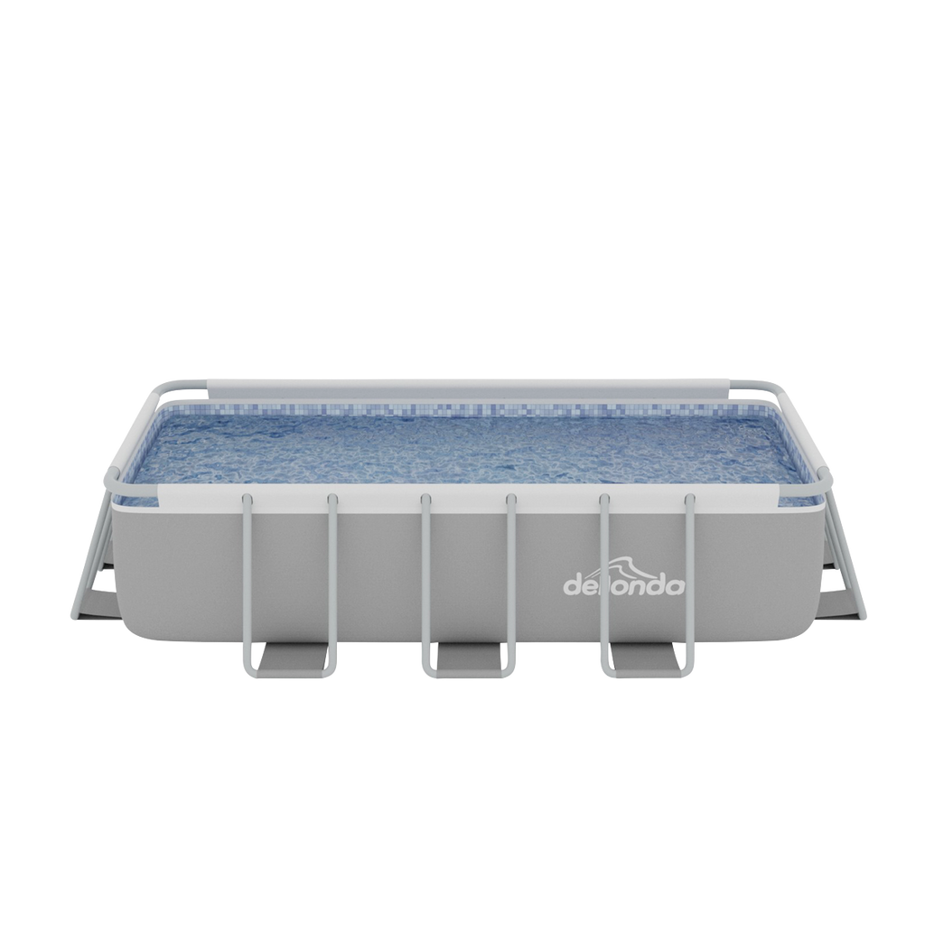 Dellonda Deluxe Steel Frame Swimming Pool with Filter Pump 13ft, Grey (DL21)