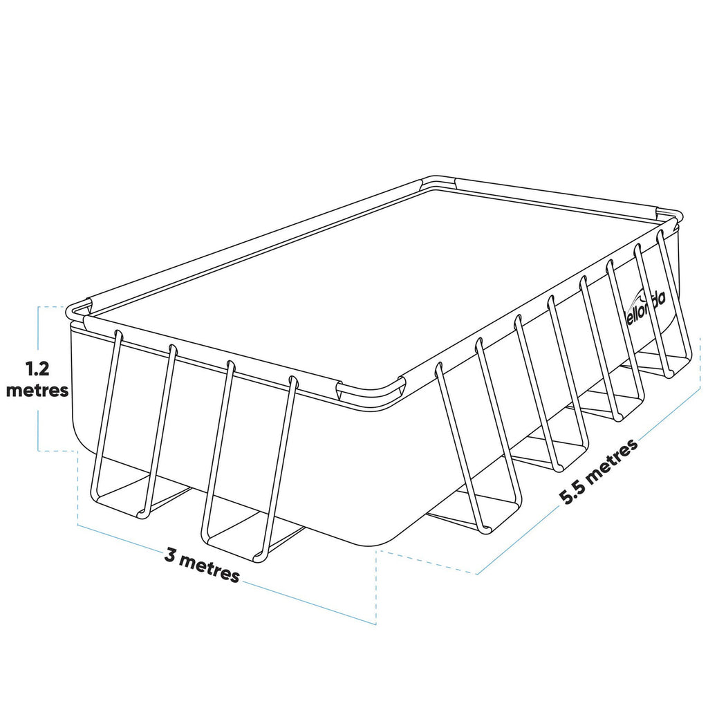 Dellonda Deluxe Steel Frame Swimming Pool with Filter Pump 18ft, Grey (DL22)