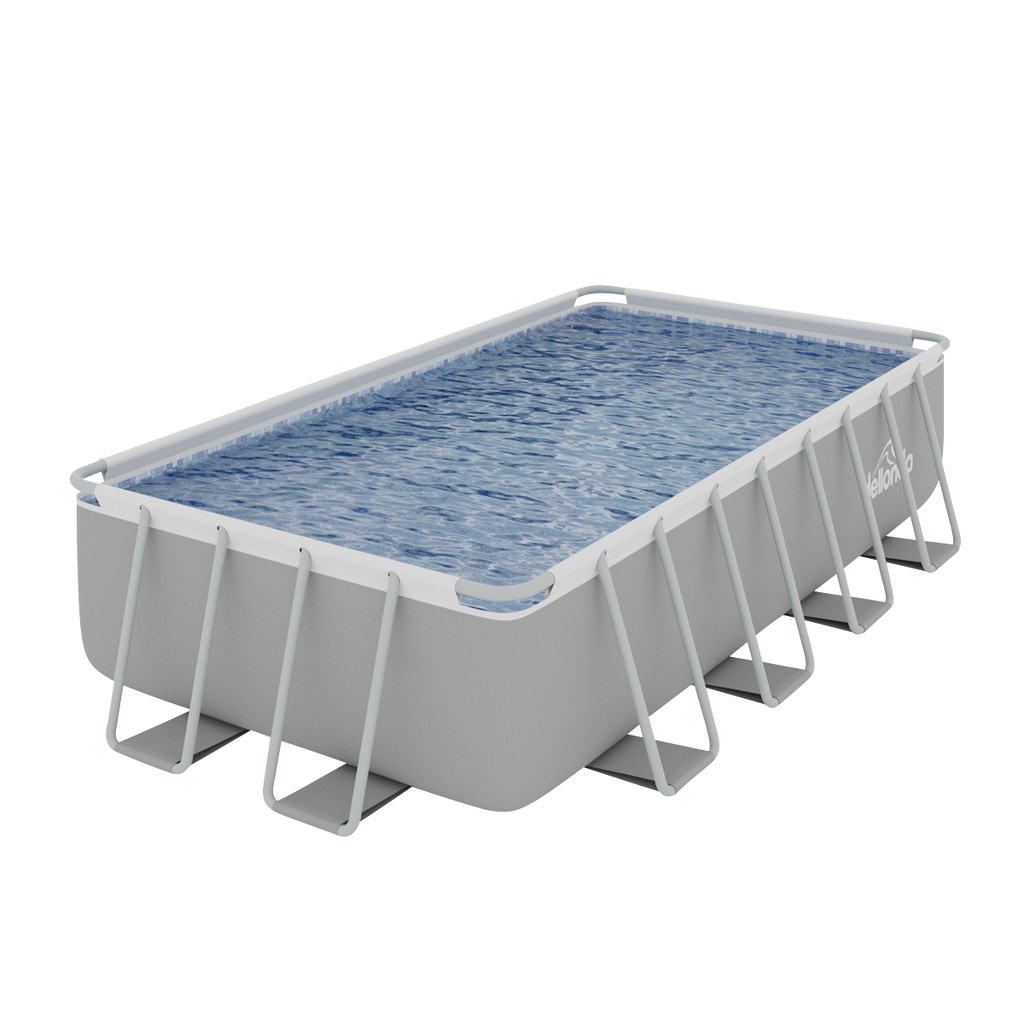 Dellonda Deluxe Steel Frame Swimming Pool Starter Kit 18ft, Grey (DL140)
