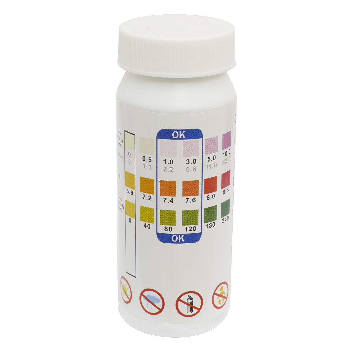 Dellonda 3-in-1 Chlorine, PH & Alkalinity Test Strips x50 Strips - Pack of 1