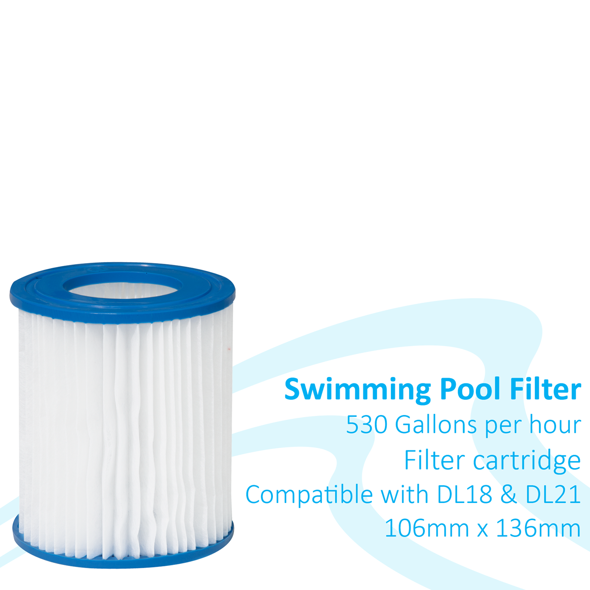 Dellonda Swimming Pool Filter Cartridge, Ø106 x 136mm (DL36)
