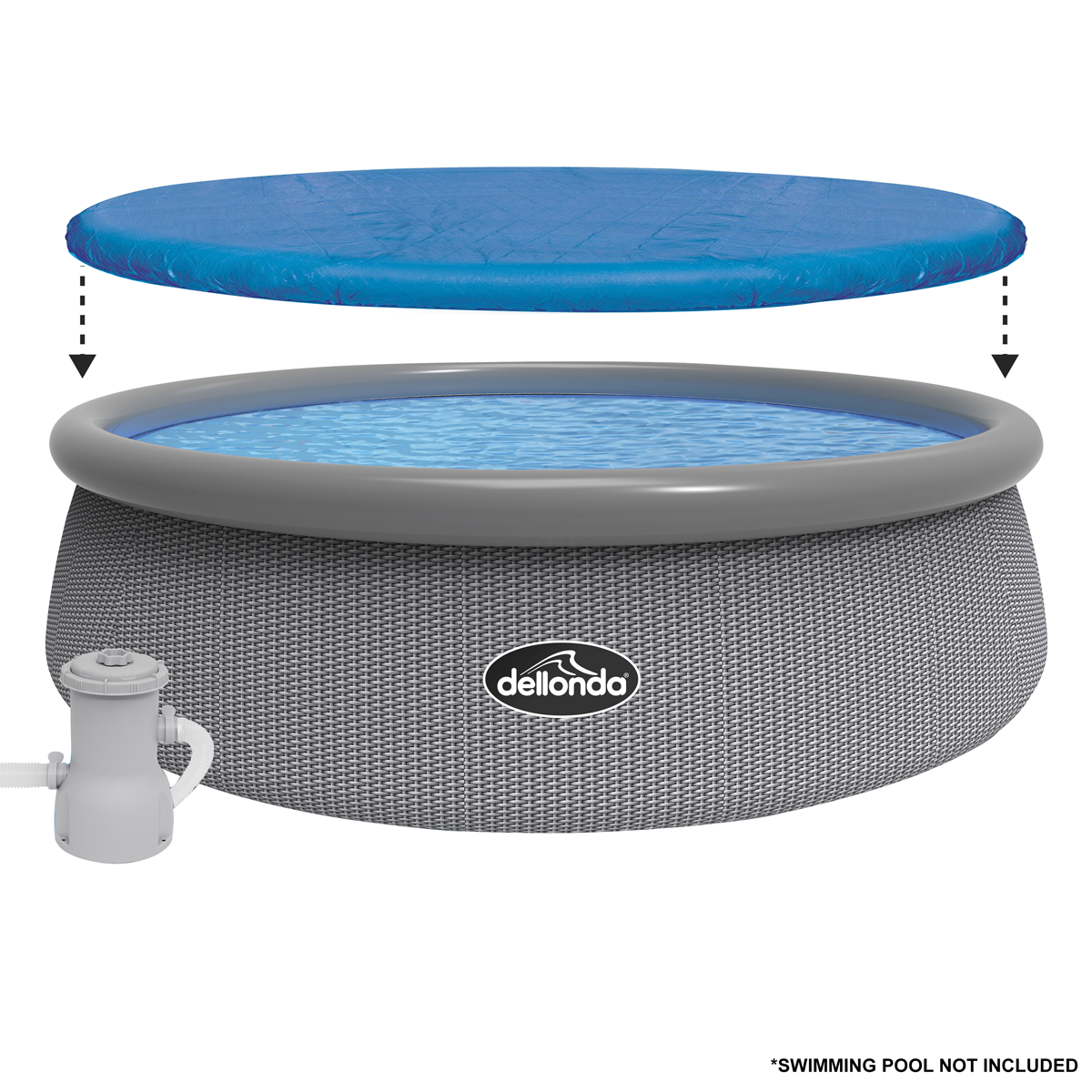 Dellonda Swimming Pool Top Cover with Rope Ties for DL18 (DL39)