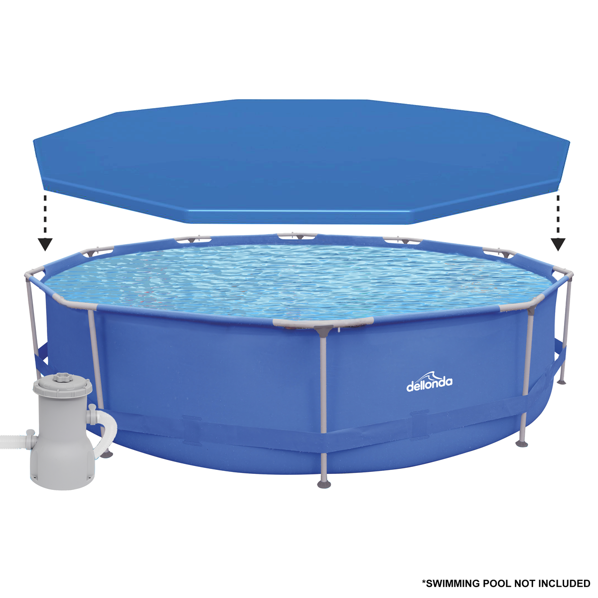 Dellonda Swimming Pool Top Cover with Rope Ties for DL20 (DL41)