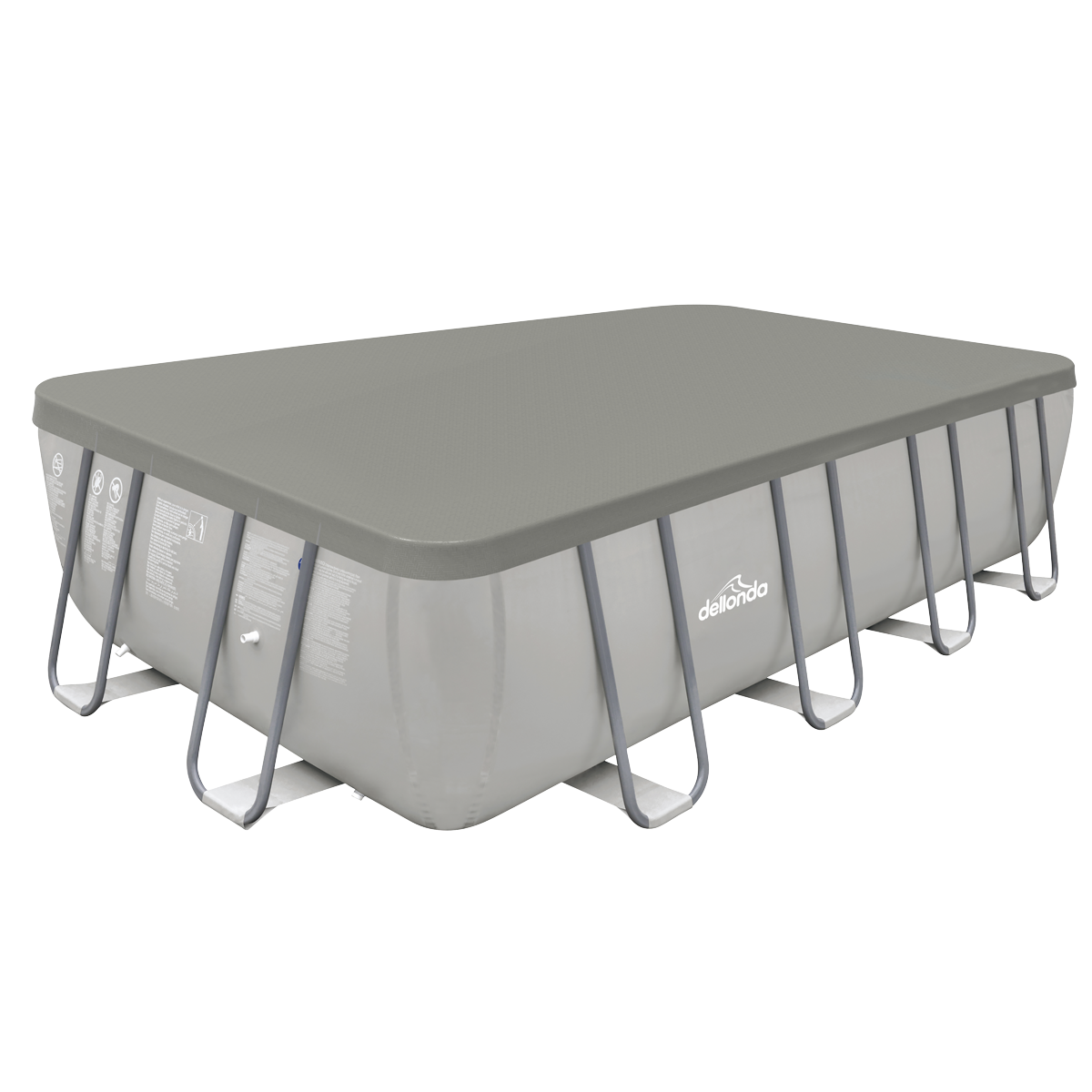 Dellonda Rectangular Swimming Pool Top Cover & Rope Ties for DL22