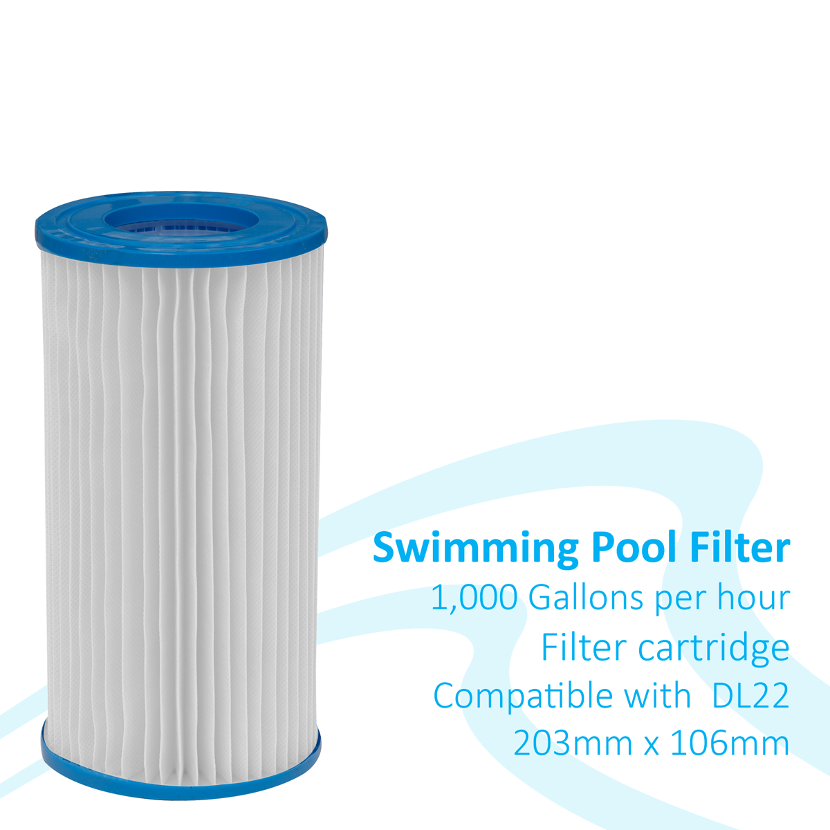 Dellonda Swimming Pool Filter Cartridge, Ø106 x 203mm (DL48)