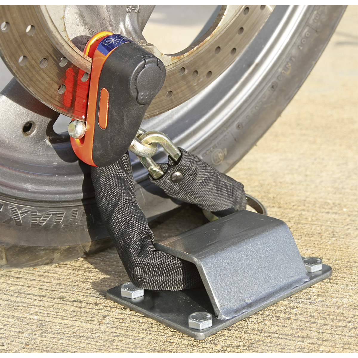 Motorcycle Ground Anchor with 4 Security Bolts