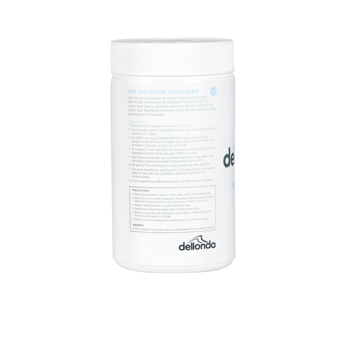 Dellonda Hot Tub/Spa/Pool Chlorine Granules 1kg (DL50)