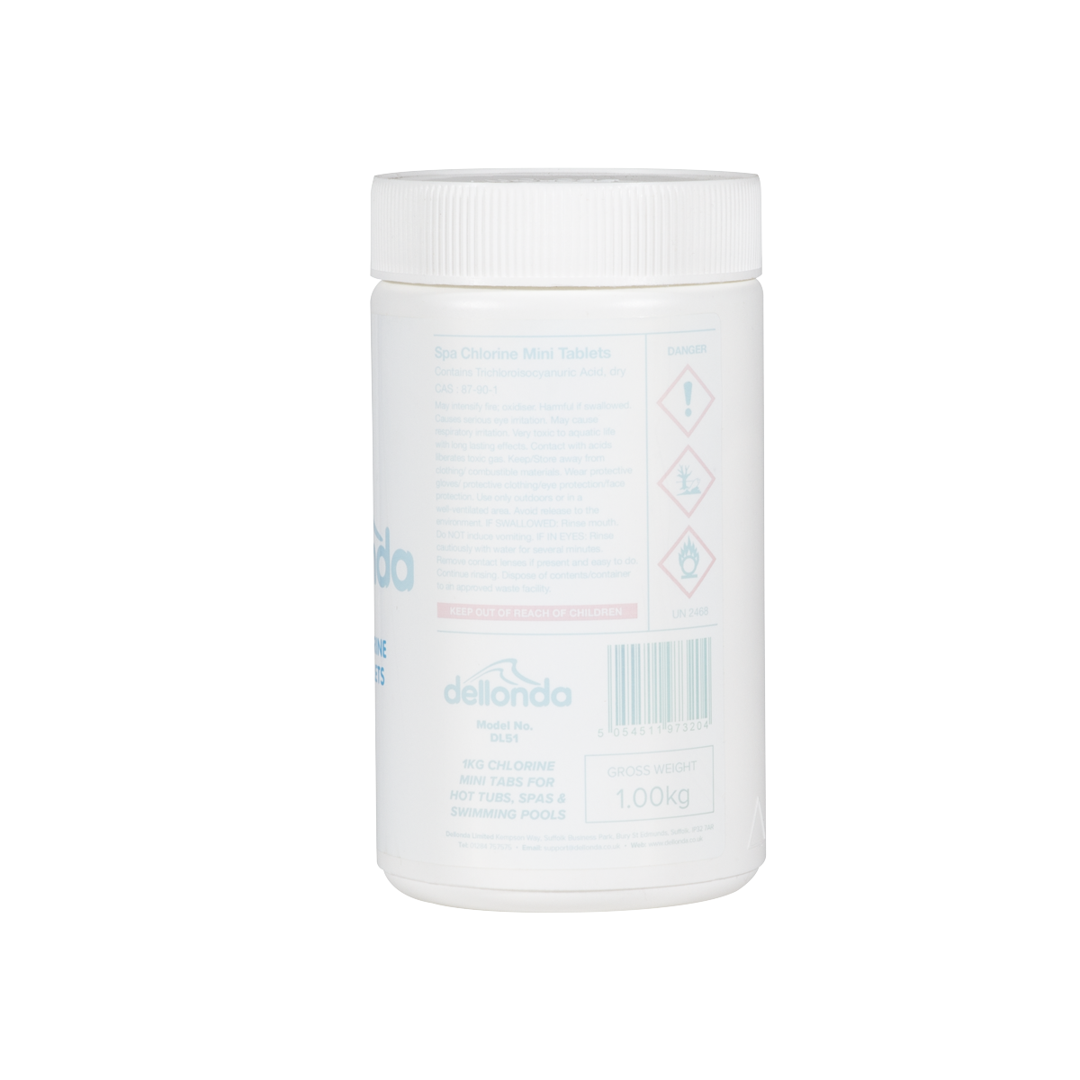 Dellonda Chlorine Mini Tabs for Hot Tubs/Spas & Swimming Pools 1kg