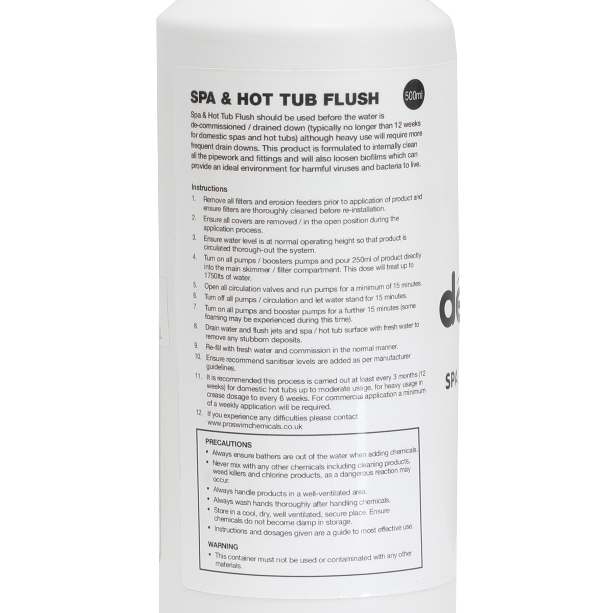 Dellonda Hot Tub/Spa/Pool Flush Cleaner 500ml (DL60)