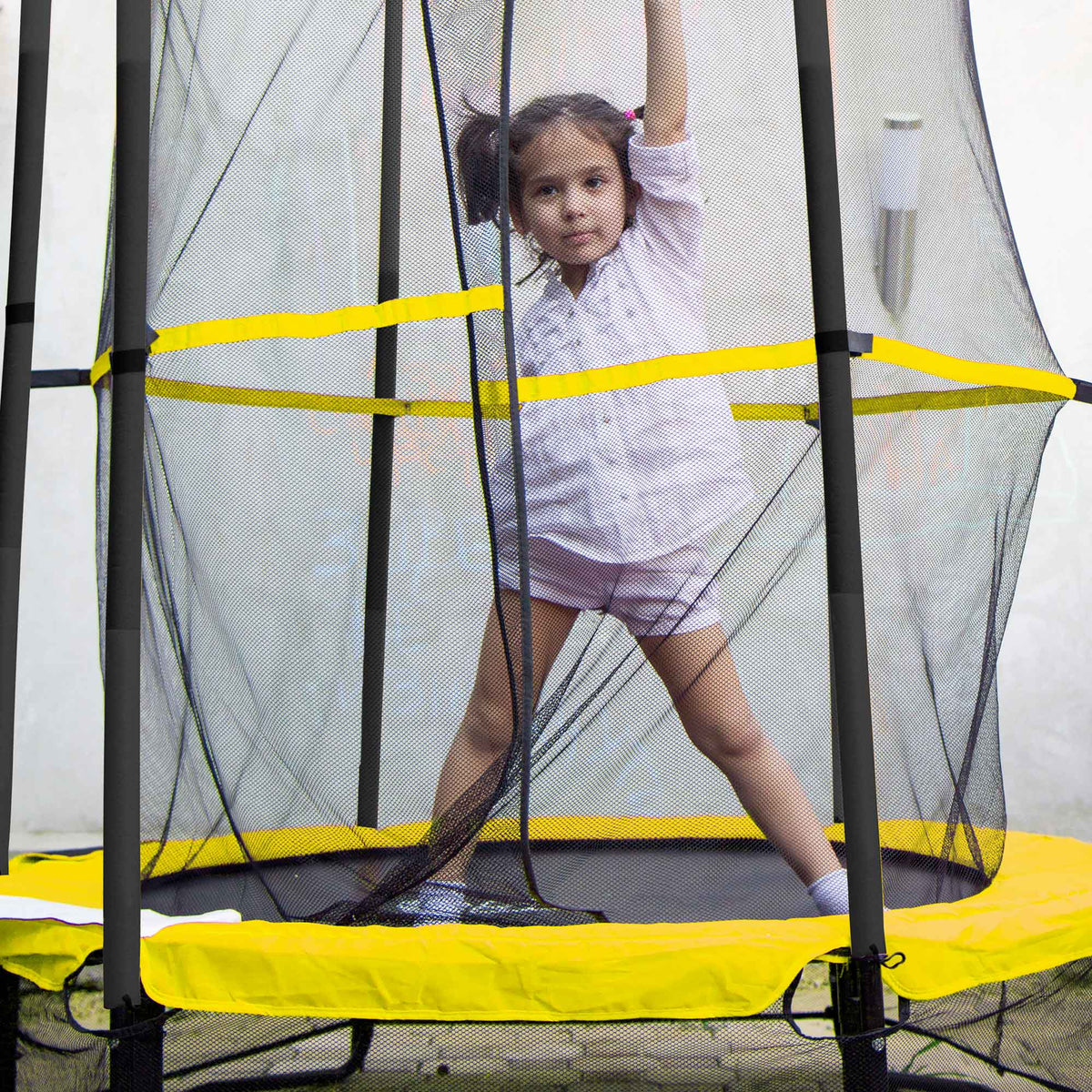 Dellonda Mini Trampoline 4.6ft with Safety Enclosure Net (DL65)