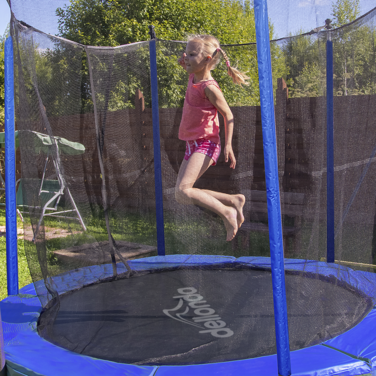 Dellonda Heavy-Duty 6ft Outdoor Trampoline with Safety Enclosure (DL66) (Factory Refurbished A)