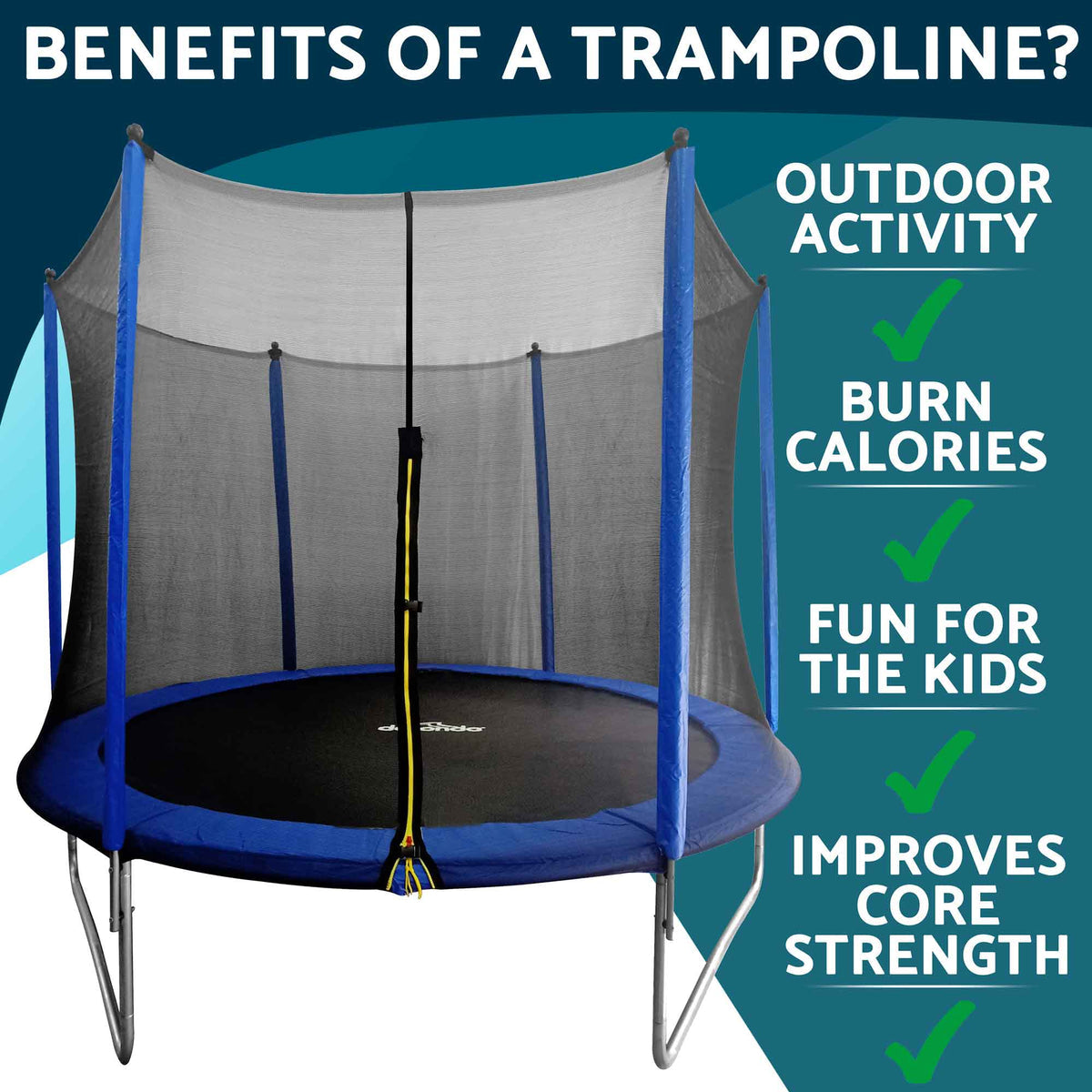 Dellonda Heavy-Duty 10ft Outdoor Trampoline with Safety Enclosure (DL68) (Factory Refurbished A)