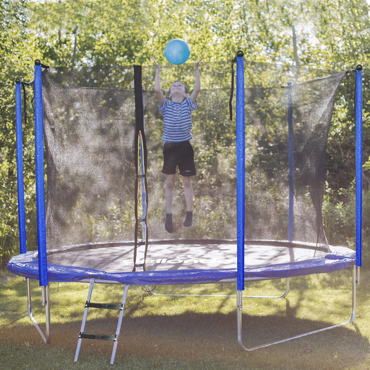 Dellonda Heavy-Duty Outdoor Trampoline with Safety Enclosure Net 10ft