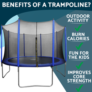 Dellonda DL69 Heavy-Duty 12ft Outdoor Trampoline with Safety Enclosure